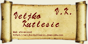 Veljko Kutlešić vizit kartica